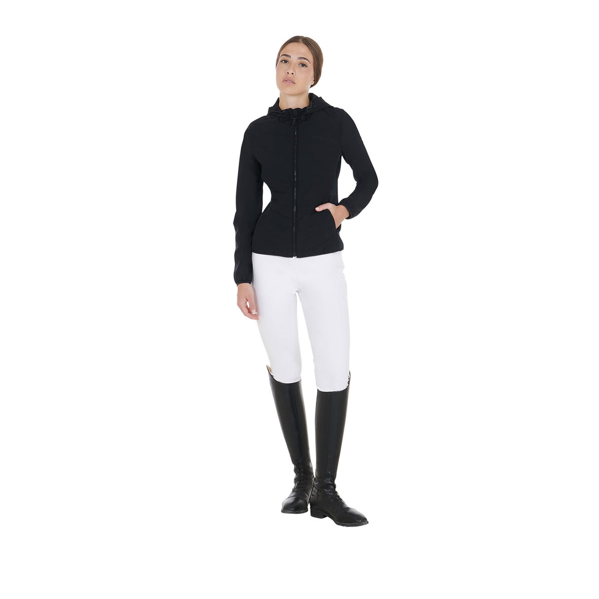 Women's down jacket in technical blend