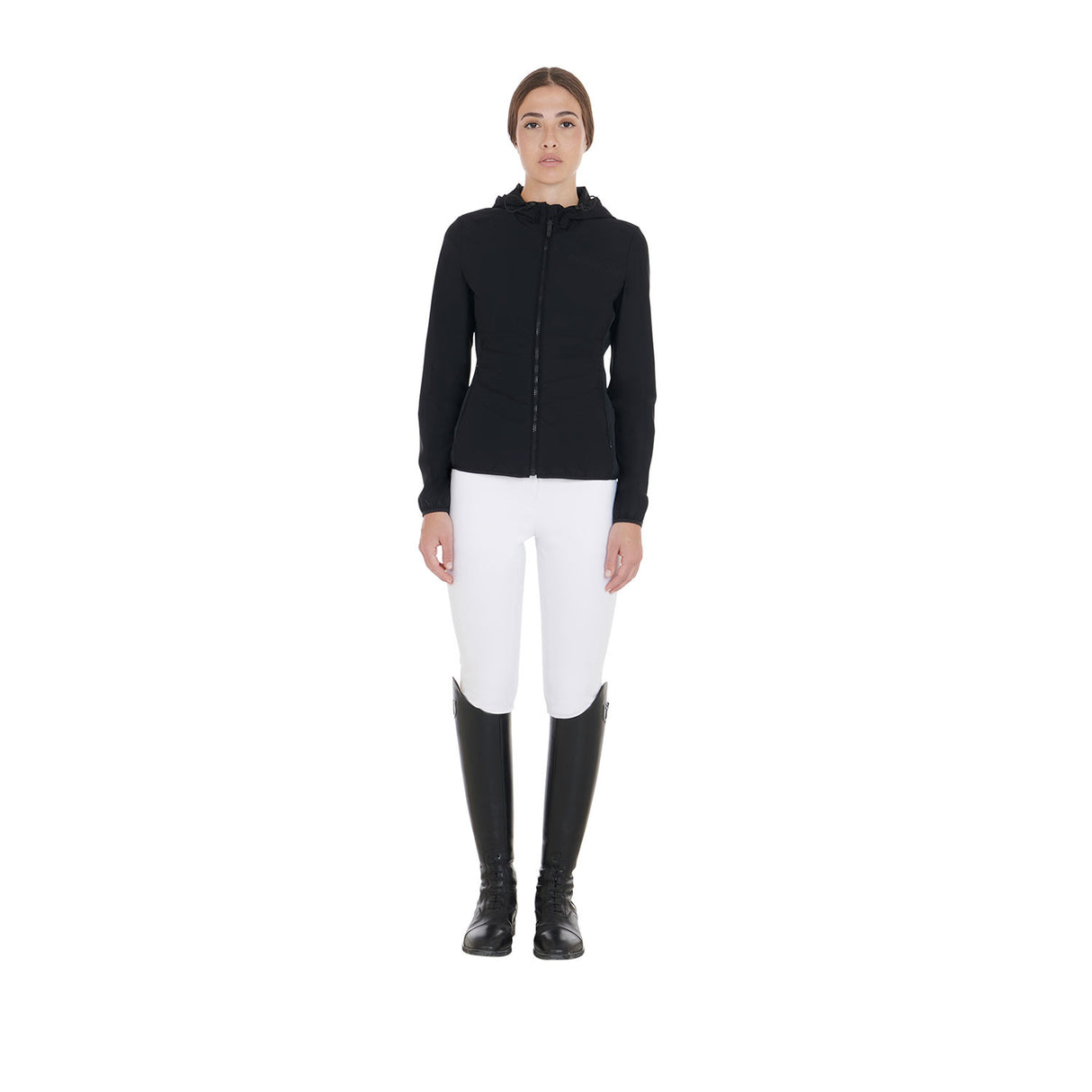 Women's down jacket in technical blend