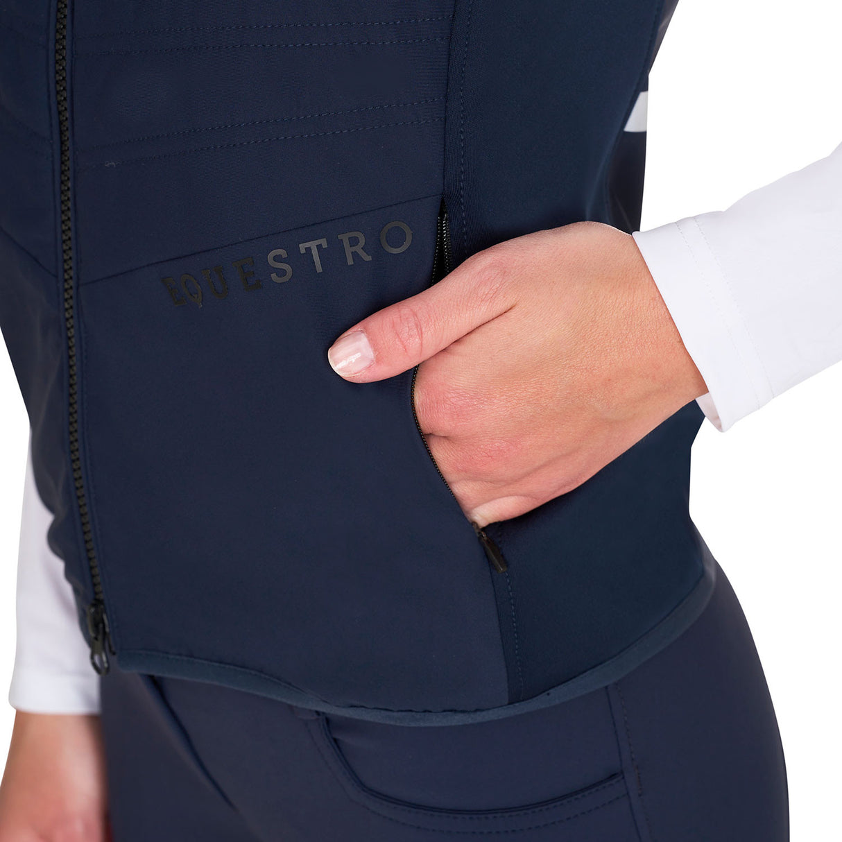Women's slim fit vest in technical fabric