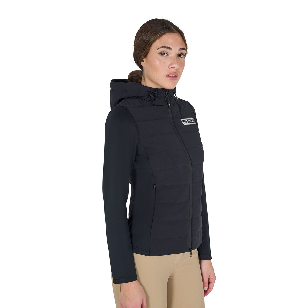 Women's hooded down jacket technical blend