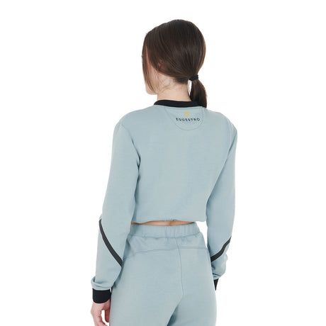 Equestro Women's Cropped Crewneck Sweatshirt #colour_grey