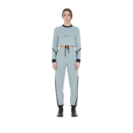 Equestro Women's Cropped Crewneck Sweatshirt #colour_grey
