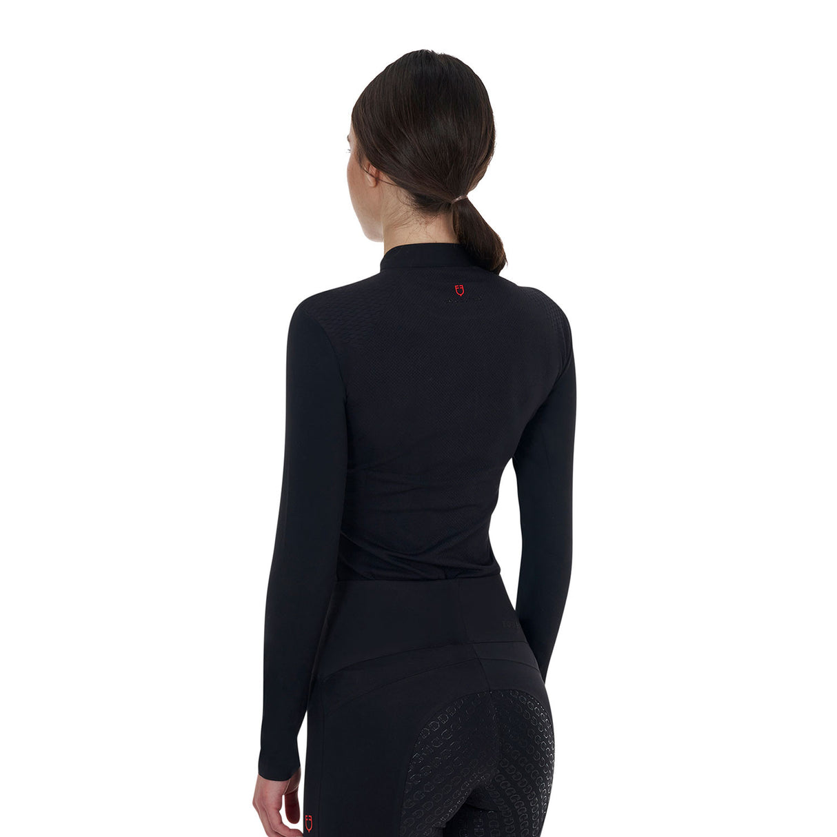 Equestro Ridertechnology women's training polo shirt long sleeves and zip
