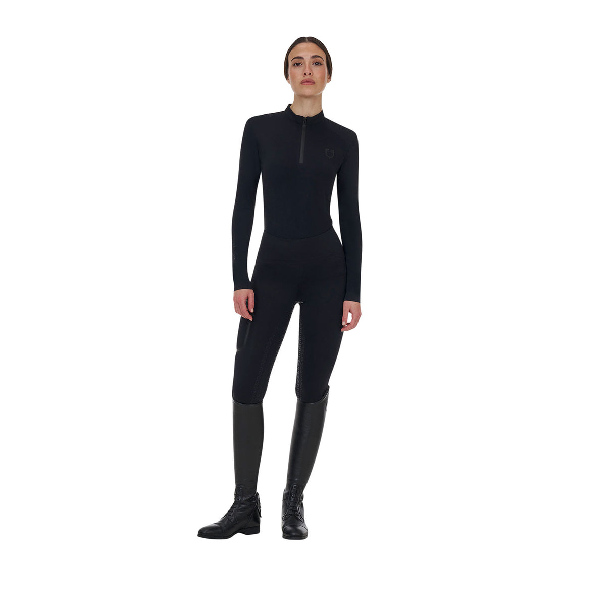 Equestro Ridertechnology women's training polo shirt long sleeves and zip