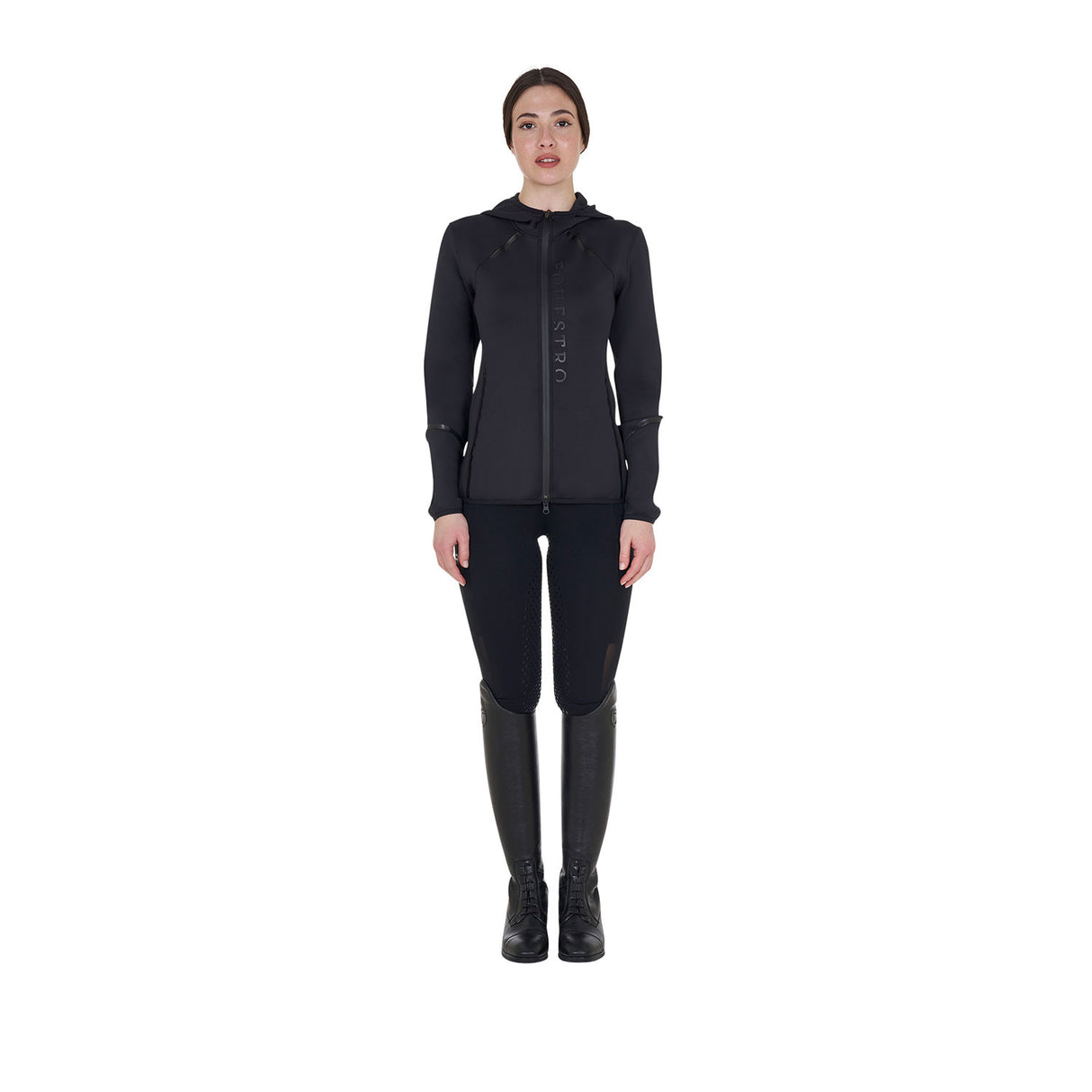 Women's technical sweatshirt in jersey with zip