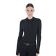 Equestro Women's Training Polo Shirt in Stretch Technical Fabric #colour_black