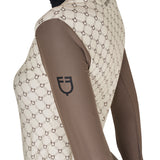 Women's long-sleeved training polo shirt with monogram print