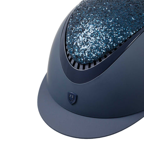 Equestro Narrow Visor Helmet With Rhinestones En 1384-2023 Homologation #colour_blue
