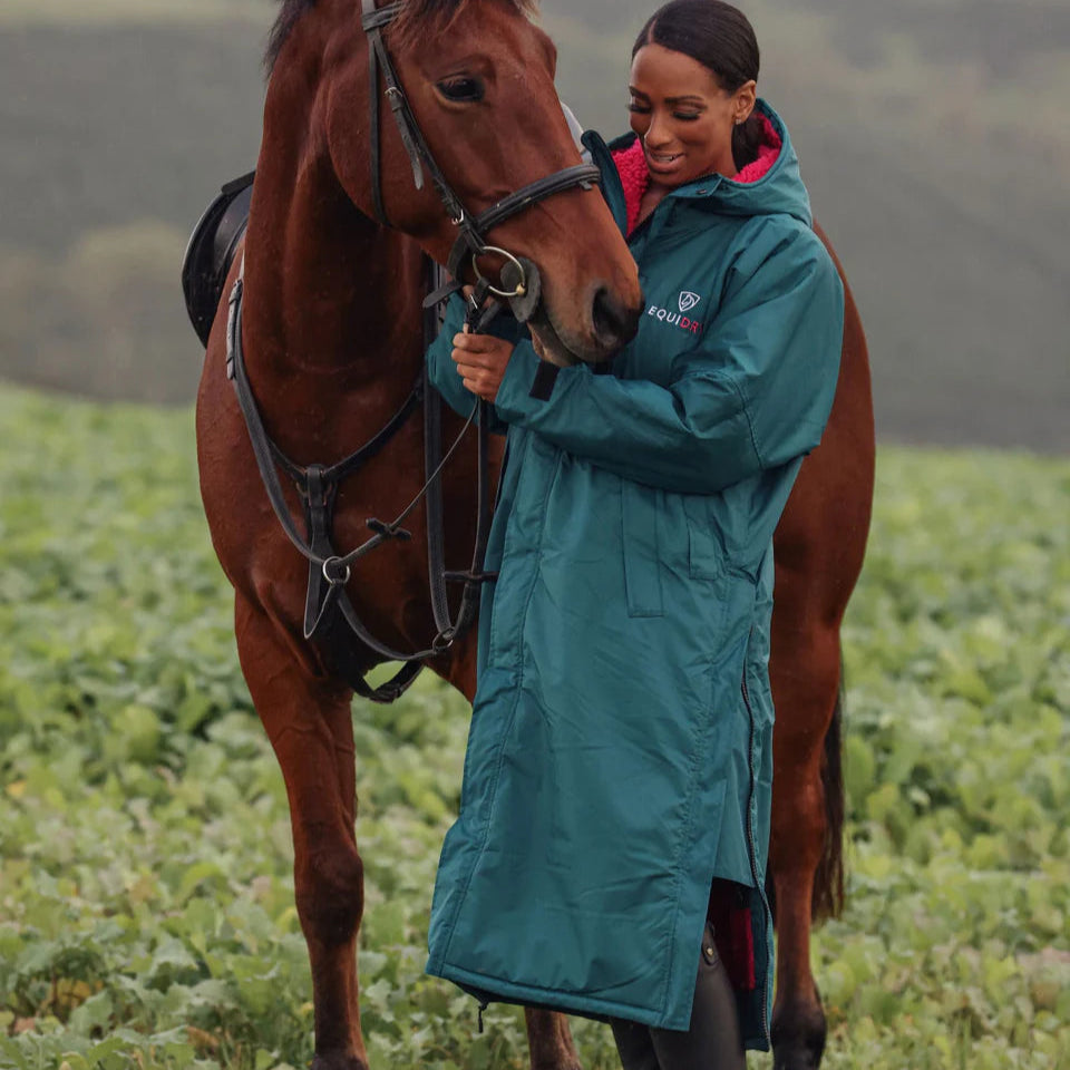 EQUIDRY Children's Thick Fleece Evolution #colour_teal-peacock-pink