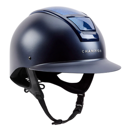 Champion Insight Glitter Oval Wide Peak Riding Hat #colour_matt-navy-sparkle-navy