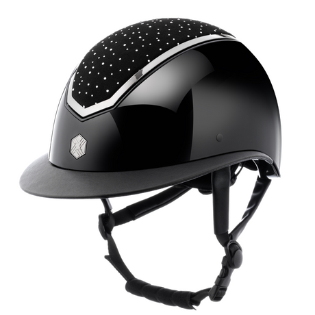 Charles Owen Kylo Crystal Gloss Wide Peak Riding Hat #colour_black-gloss-chrome