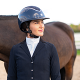 Charles Owen Kylo Crystal Gloss with MIPS Riding Hat #colour_navy-gloss-silver
