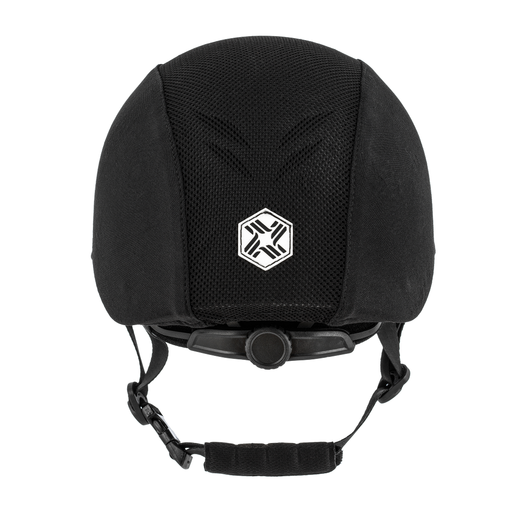 Charles Owen EQx Phoenix with MIPS Jockey Skull Helmet #colour_black-rose-gold