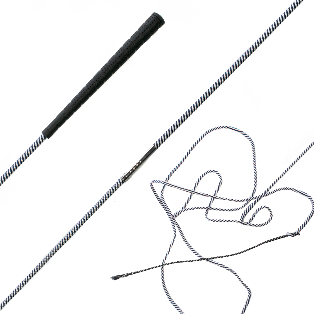 GS Equestrian 2 Piece Lunge Whip #colour_navy-white