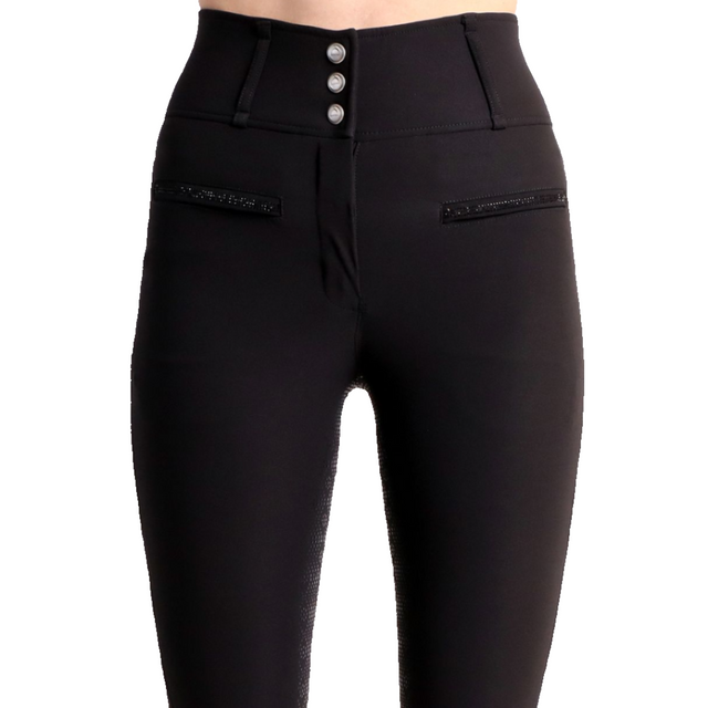Montar MoAviana Crystal Logo Extra High Waisted Full Grip Breeches #colour_black