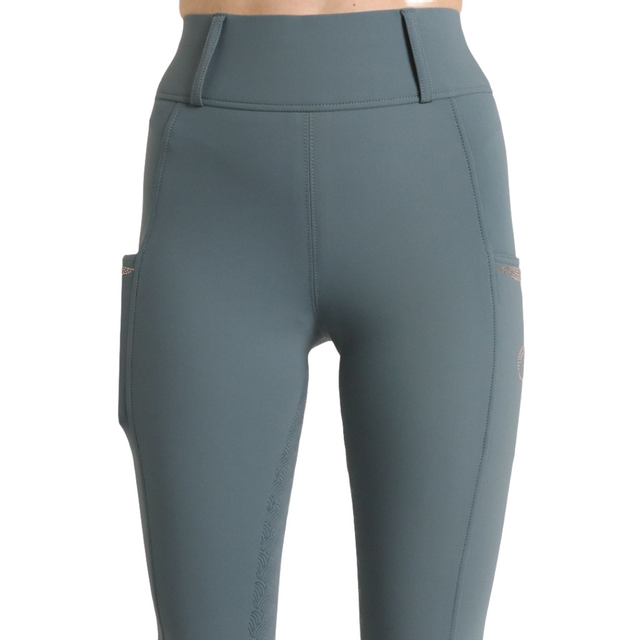 Montar MoKelsey Rose Gold Crystals Full Grip Riding Tights #colour_jade