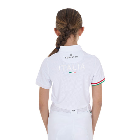 Equestro Girls' Zipped Competition Polo Shirt Equestro X Fise