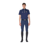 Equestro Men's Training Polo Shirt With Italian Flag Zip Equestro X Fise