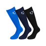 Equestro Three Pcs Set Technical Socks Equestro X Fise #colour_blue-black
