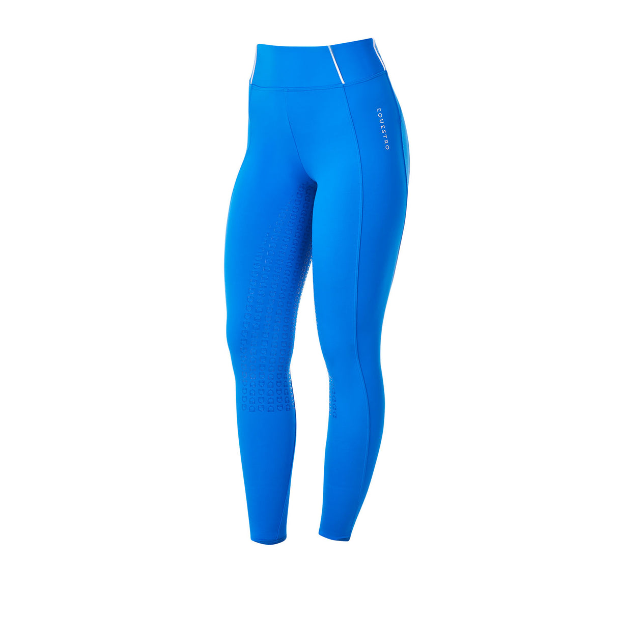 Equestro Women's Slim Fit Full Grip Leggings Equestro X Fise #colour_blue