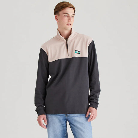 Ridgeline Mens Salthouse Zip Top #colour_shale-multi