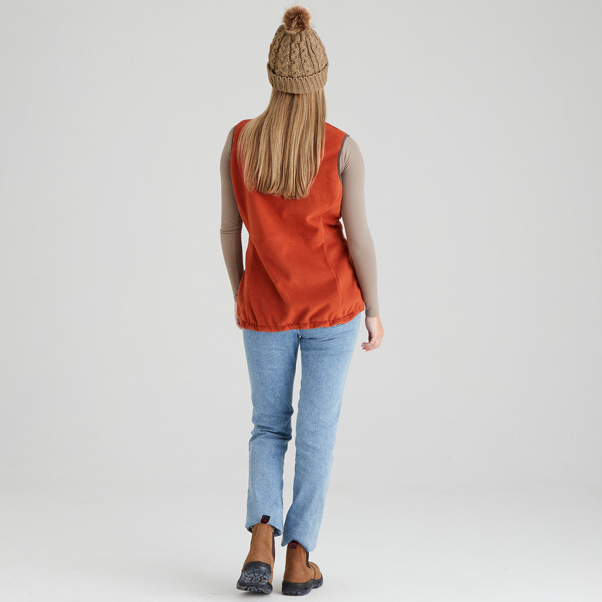 Ridgeline Nordic Fleck Bobble Hat #colour_teak