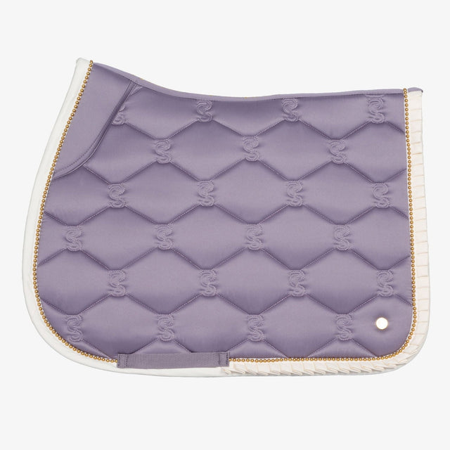 PS of Sweden Lavender Grey Ruffle Pearl Jump Saddle Pad #colour_lavender-grey