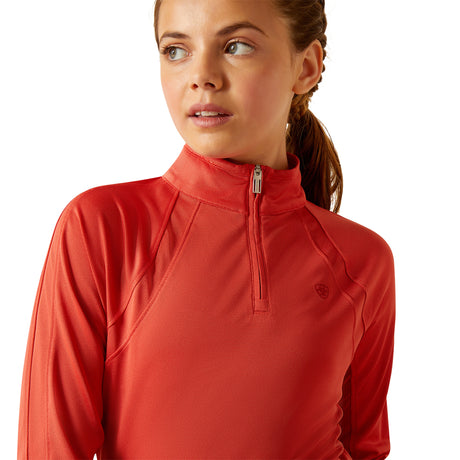 Ariat Youth Sunstopper 3.0 1/4 Zip Baselayer #colour_baked-apple