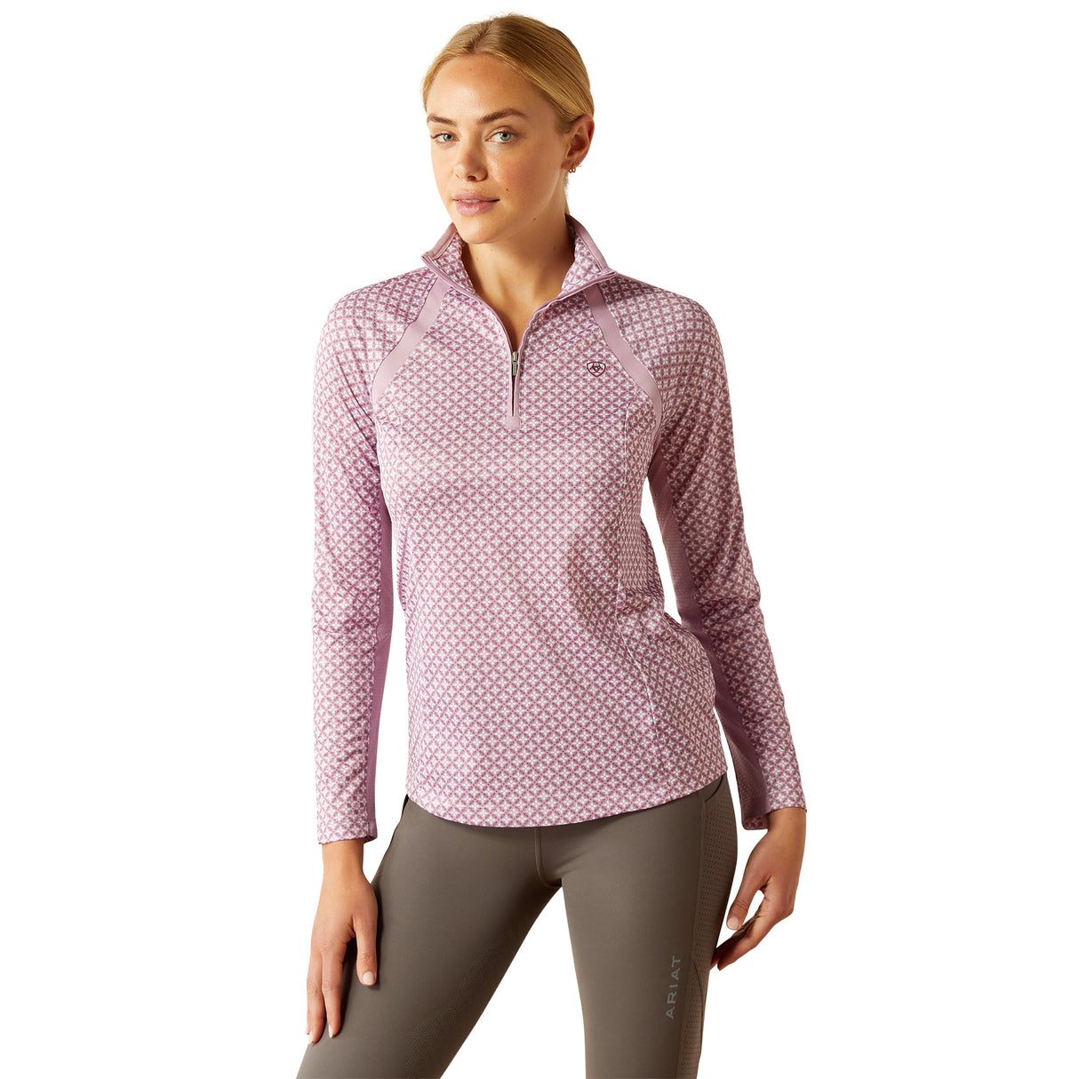 Ariat Women's Sunstopper 3.0 1/4 Zip Baselayer #colour_lavender-mist-tile