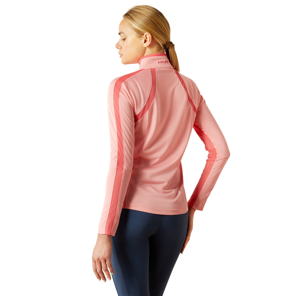 Ariat Women's Sunstopper 3.0 1/4 Zip Baselayer #colour_flamingo-pink