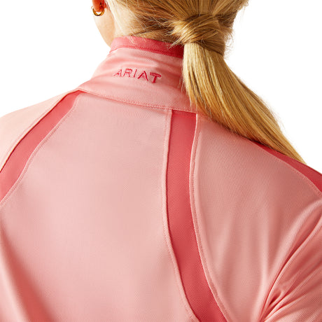 Ariat Women's Sunstopper 3.0 1/4 Zip Baselayer #colour_flamingo-pink