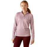 Ariat Youth Sunstopper 3.0 1/4 Zip Baselayer #colour_lavender-mist-tile