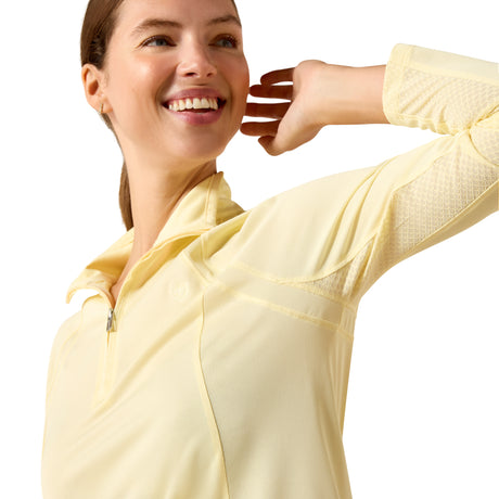 Ariat Women's Sunstopper 3.0 1/4 Zip Baselayer #colour_flan