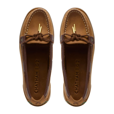 Chatham Rota G2 Nubuck Slip On Boat Shoe #colour_walnut-brown-snake