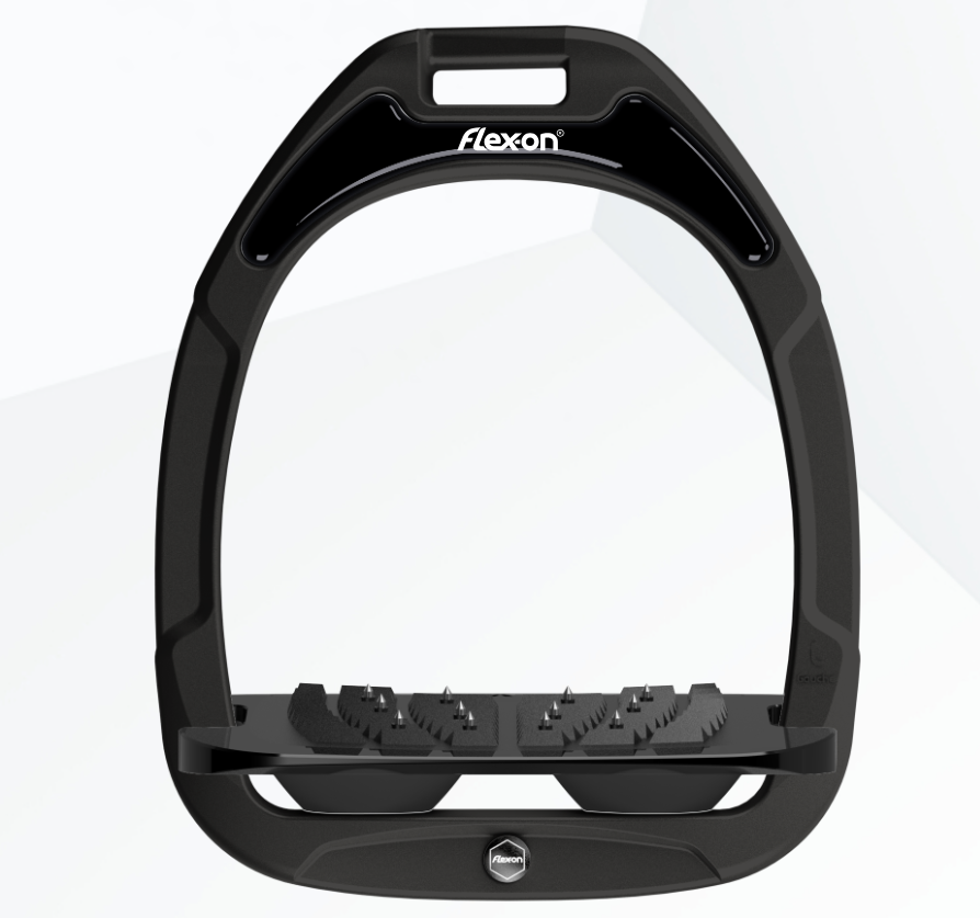 Flex-On Green Composite Inclined Ultra Grip Stirrups - Black/Black/Black