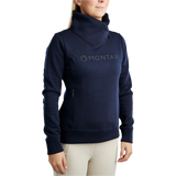 Montar MoNaja High Collar Sweatshirt with Gun Metal Crystal Logo #colour_navy