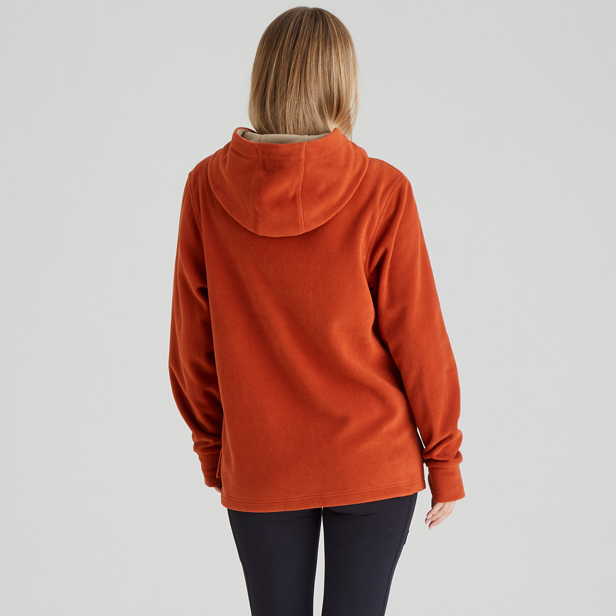Ridgeline Womens Ballistic Long Sleeved Fleece Hoodie #colour_russet