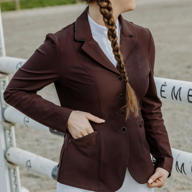 Equitheme Oliva Ladies Competition Jacket #colour_burgundy