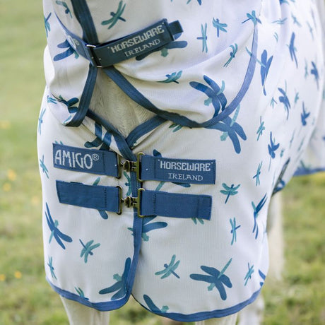 Horseware Ireland Amigo Bug Rug Plus #colour_dragonfly-print-silver-blue-sage