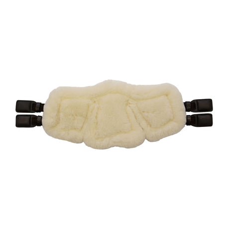 Stubben Equi-Soft® Short Saddle Girth with Cover - Black #colour_lambskin-ecru-white