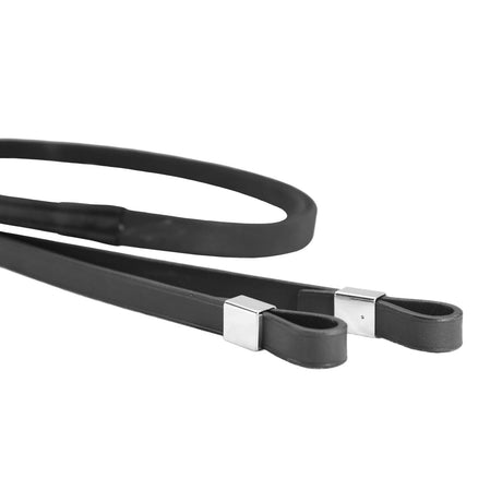 Stubben All Weather Grip Rubber Reins with Slide/Lock Buckle #colour_black