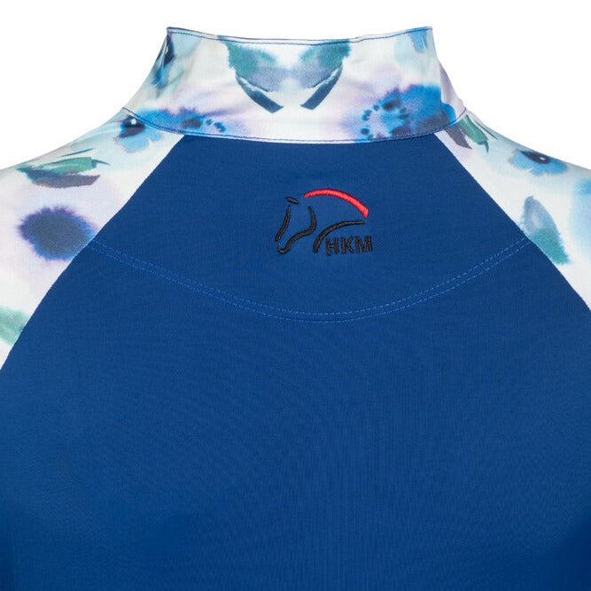 HKM Children's Functional Shirt -Essentials Flower- #colour_royal-blue-light-blue