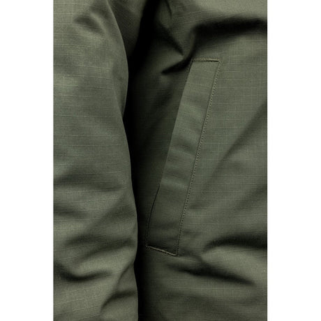 Hard Yakka Quilted Solid Shacket #colour_military-green