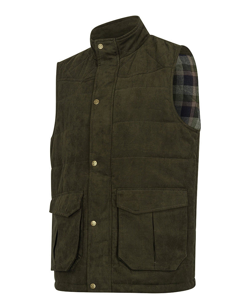 Hoggs of Fife Glenbervie Quilted Gilet #colour_loden