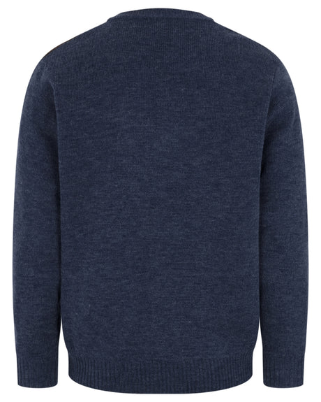 Hoggs of Fife Melrose II V-Neck Pullover #colour_storm-blue-marl