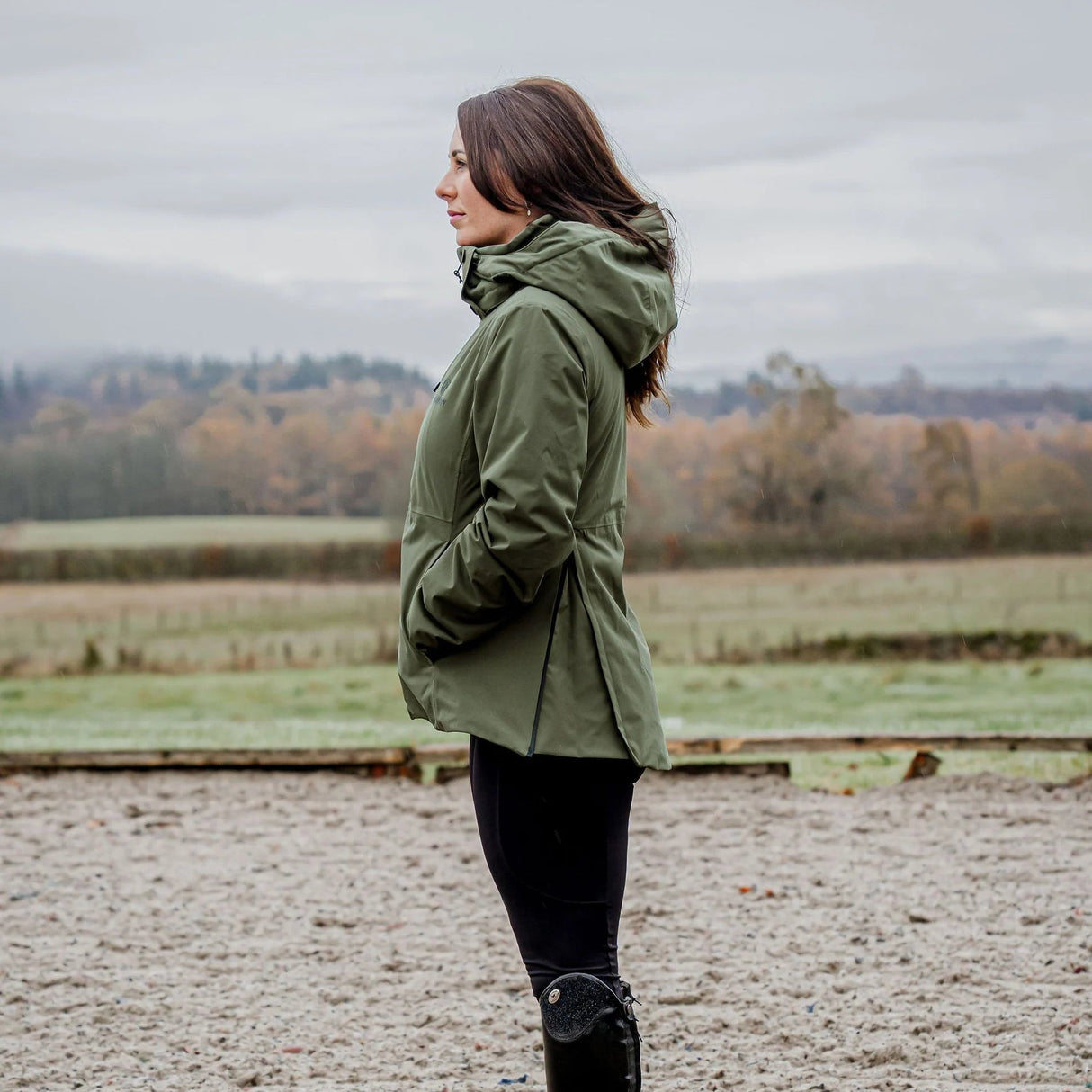 EQUIDRY Women's Iris Waterproof Riding Jacket #colour_green