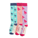 Toggi Running Horse Socks 3 Pack #colour_turquoise-pink-lilac