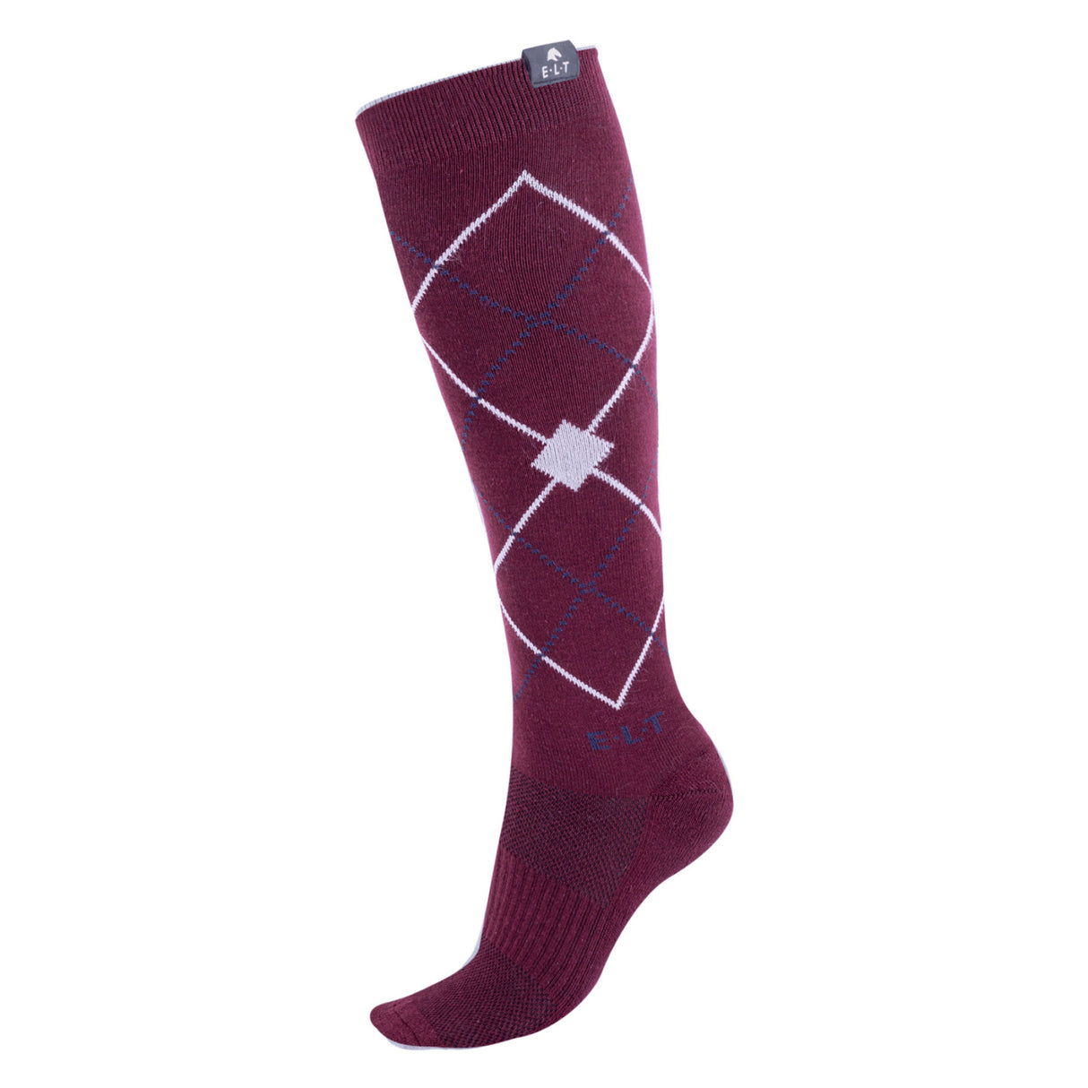 E.L.T Argyle Riding Socks #colour_velvet-red