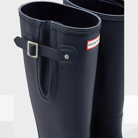 Hunter Original Men's Tall Side Adjustable Navy Wellington Boots#colour_navy