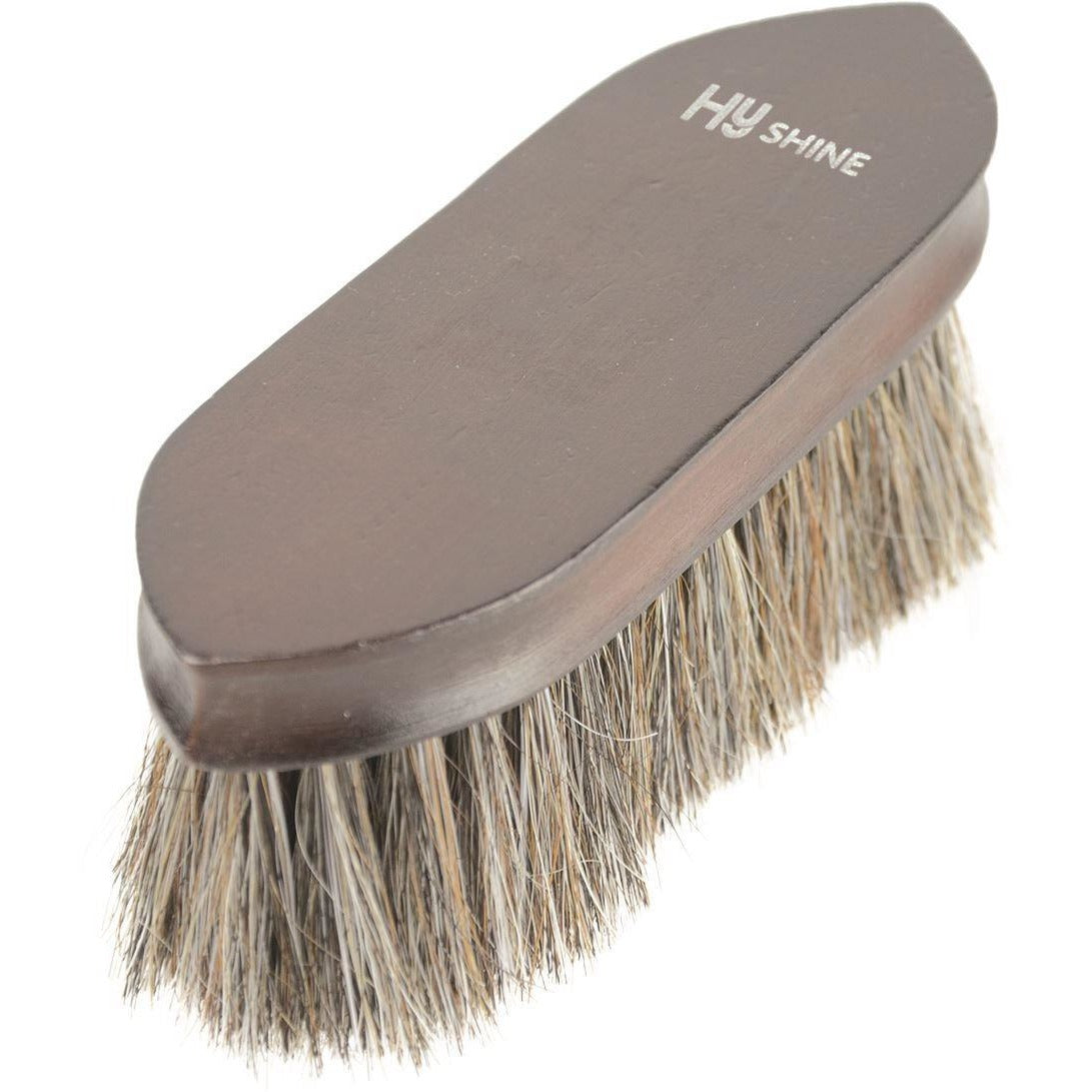 HyShine Deluxe Horse Hair Wooden Dandy Brush - Mørkebrun